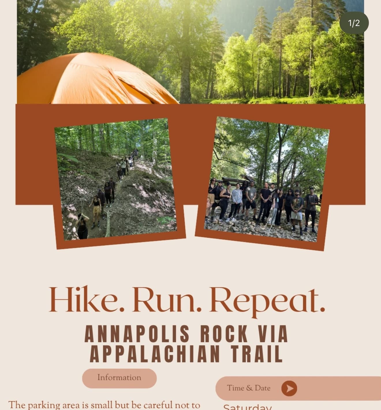 Annapolis Rock via Appalachian Trail event flyer